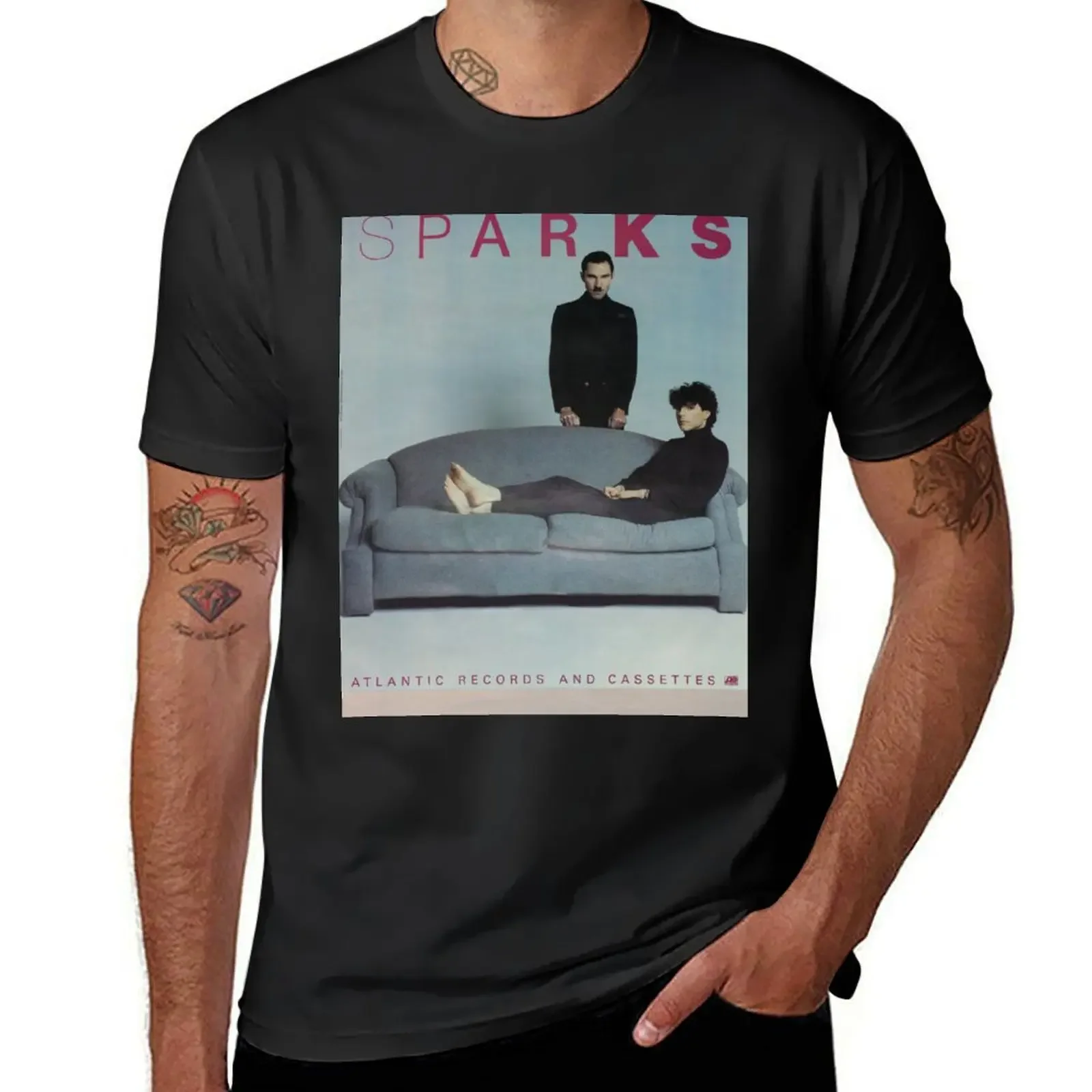 sparks band mael poster 1983 T-Shirt sublime korean fashion kawaii clothes compression shirt men