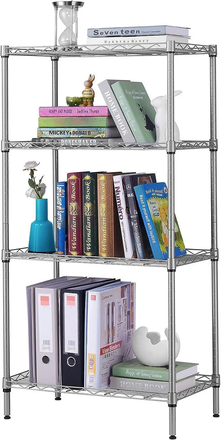 4 Tiers Storage Rack Wire Shelving Unit Storage Shelves Metal