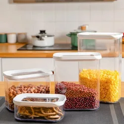 Sealed Grain Storage Box Transparent Food Cereal Kitchen Storage Container Rice Tank Barrel Coffee Bean Organizer Kitchen Tools