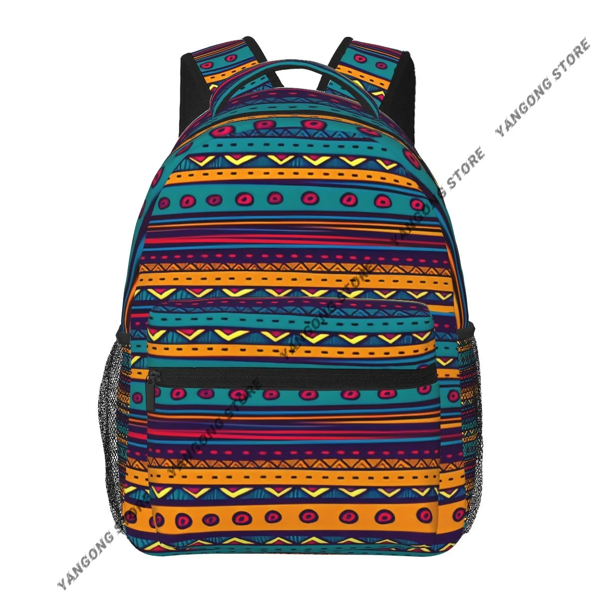 

Retro Rich Mexican Color Folkloric Print Backpack School Bags Casual for Teenager Girls Shoulder Bag Travel Bags