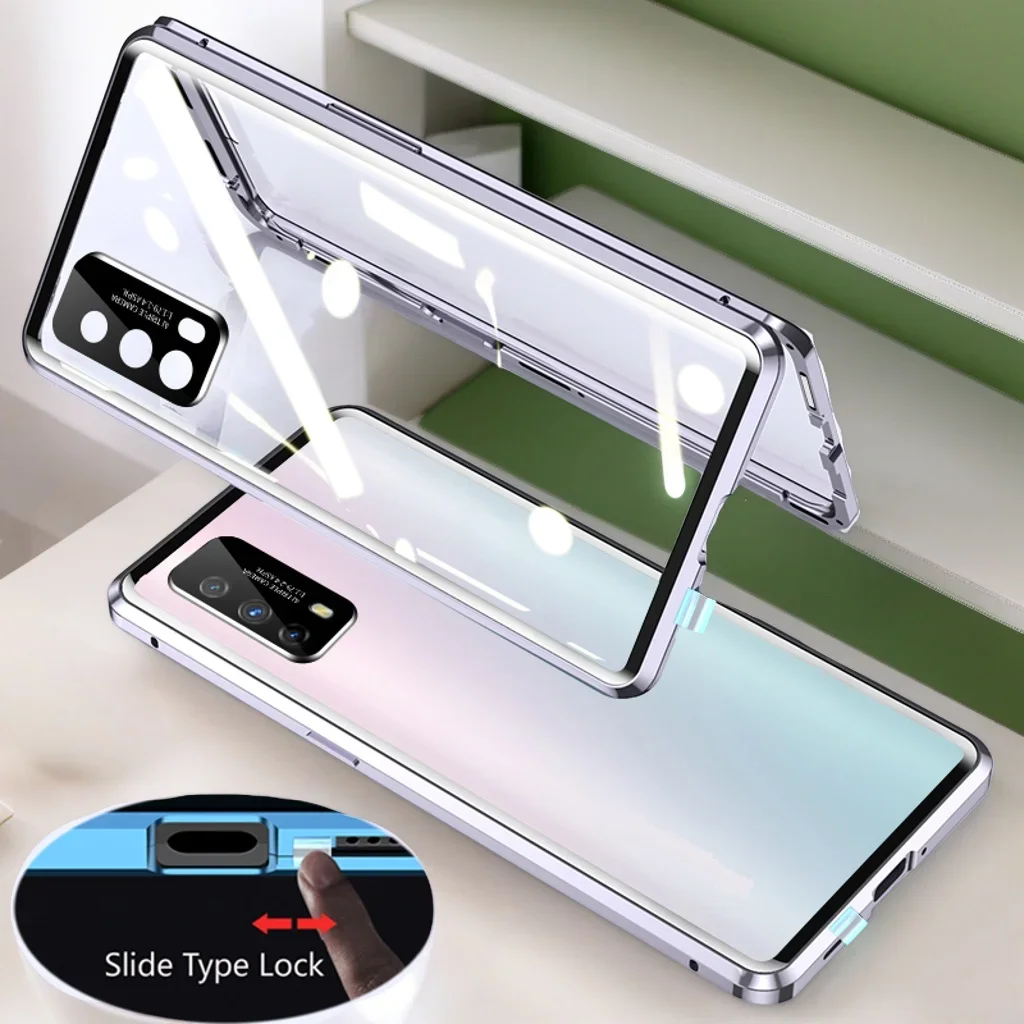 Double Sided Temper Glass Metal Magnetic Phone Case for OPPO Find X3 X5 X8 F23 F25 F27 Pro Plus 5G Full Lens Protect Cover Cases