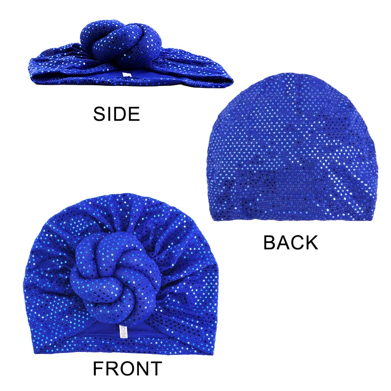 Neue Große Verknotet Turban Pailletten Hijab Hut Frauen Afrikanische Headtie Muslimischen Kopftuch Mützen Motorhaube Chemo Kappe Haarausfall Turbante Mujer