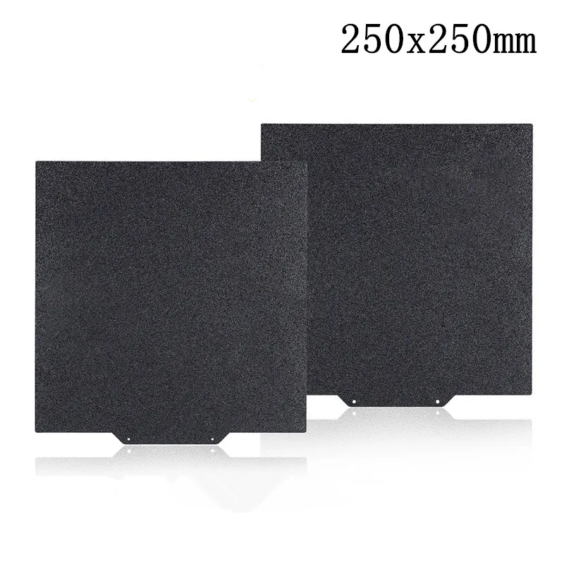 ENERGETIC 250x250mm Double Sided Textured Black PEI Spring Steel Sheet Smooth PEO PET PEY Flexible Bed for QIDI Q1 Pro,Make M5