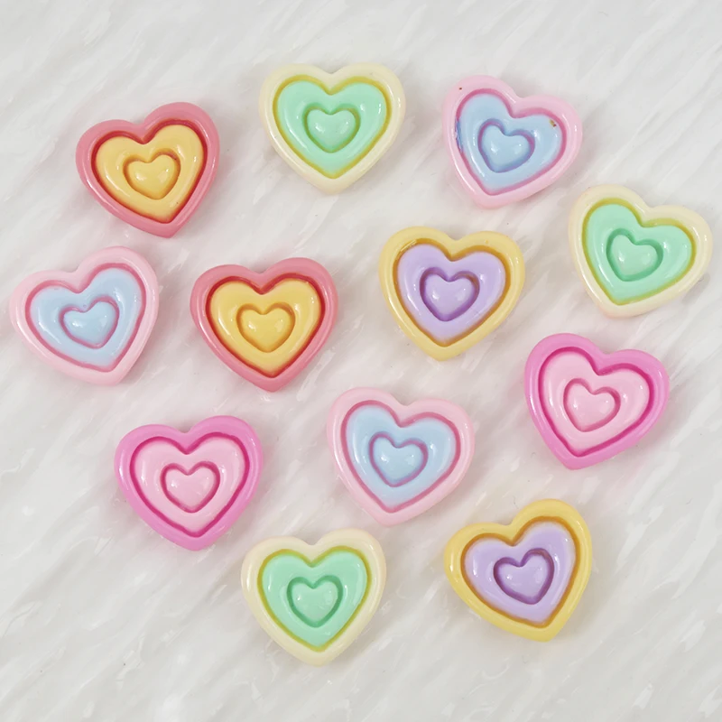 30pcs Heart Shape Resin Patch DIY Resin Crafts  Decoration Flatback Handmade Keychain Hairpin Scrapbooking Nail Phone Home Decor
