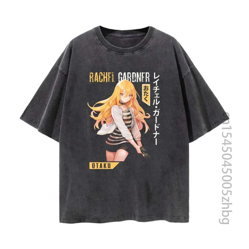 

Rachel Gardner Angels of Death Anime Woman Shirt Streetwear Harajuku Vintage Distressed Tshirt Manga Graphic T Shirt Men Tops