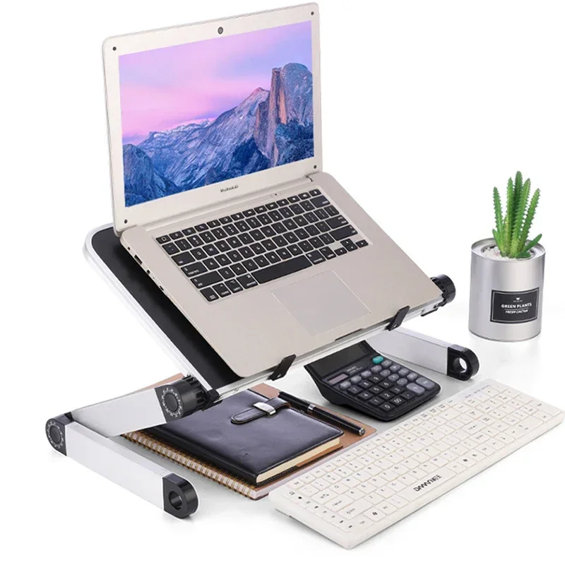 

1 Unit Adjustable Folding Laptop Desk Portable for Bed Table Notebook Cooler Fan Stand Computer Table Lap Desk Office