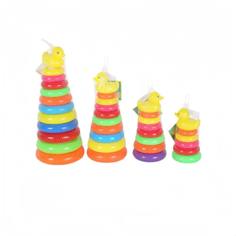 1 Set Animals Rainbow Stacked Ring Tower Stacking Toys Children's Montessori Toy Infant Development Early Education Toys