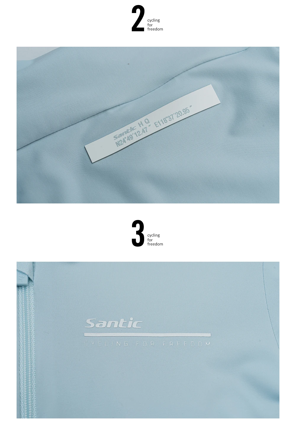 Santic Sommer-Radtrikot, kurze Version, langärmelig, für Damen, Sonnenschutz, atmungsaktiv, eng anliegend, Fahrrad-Reitkleidung TL2 – Detail 7