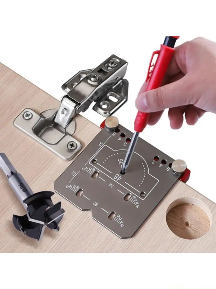 A2BE Profession Hinge Installation Tool Adjustable Rulers For Woodworking Application