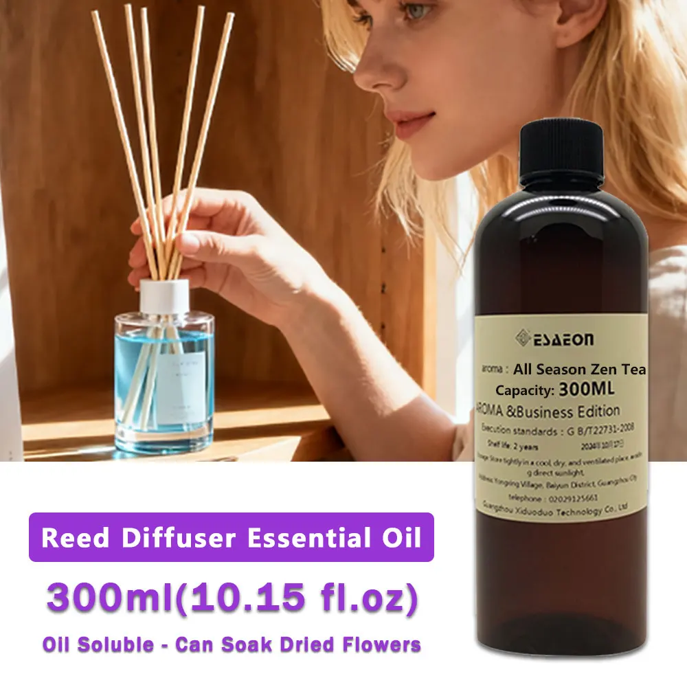 ESAEON 300ml (10.15 fl.oz) All Season Zen Tea Essential Oils - For Reed Diffuser & Flameless Aromatherapy & Waterless Diffuser
