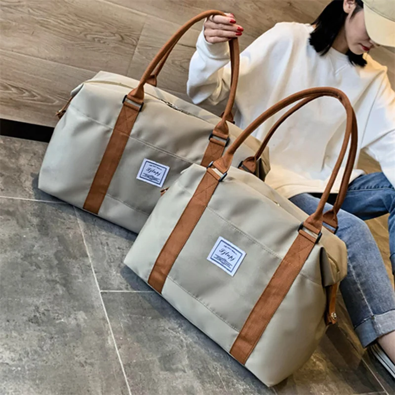 

Fashion Large Travel Bag Women Cabin Tote Bags Handbag Oxford Cloth Canvas Waterproof Shoulder Bags Women Weekend Overnight Bag