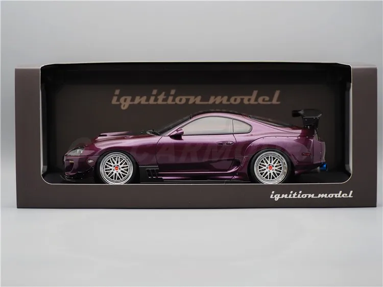 IG 1:18 A80 Supra JZA80 RZ Purple Out of Print Limited Edition Resin Metal Static Car Model Toy Gift