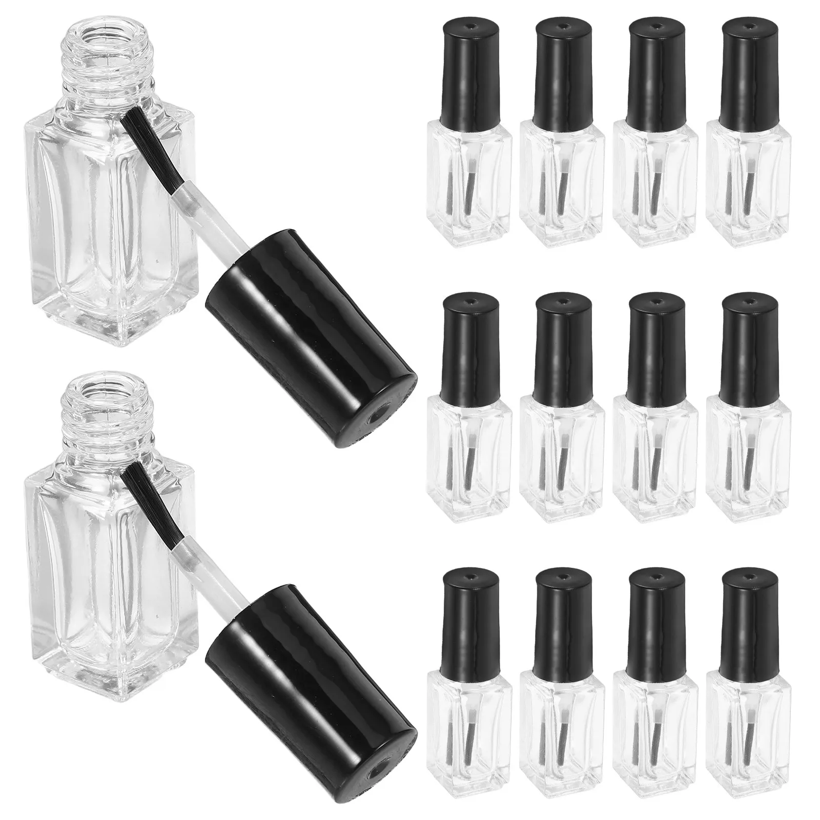 

20Pcs 5Ml Clear Glass Empty Nail Polish Bottles with Brush Refillable Transparent Nail Art Container for Cuticle Oil Perfume