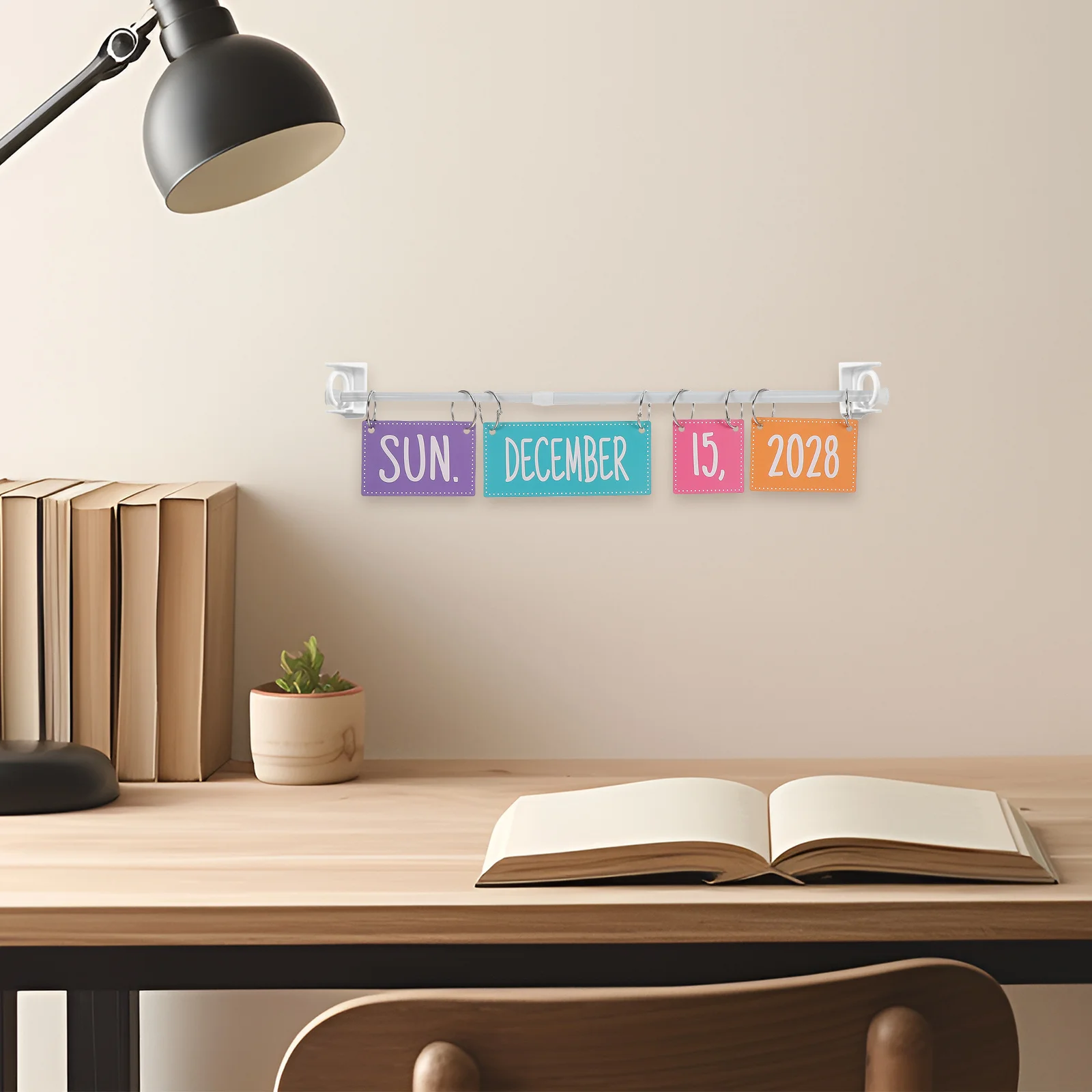 

Flip Calendar Bulletin Board Set 2024 to 2028 Adjustable Holder Classroom Home Decor Learning Date Tracking Tool