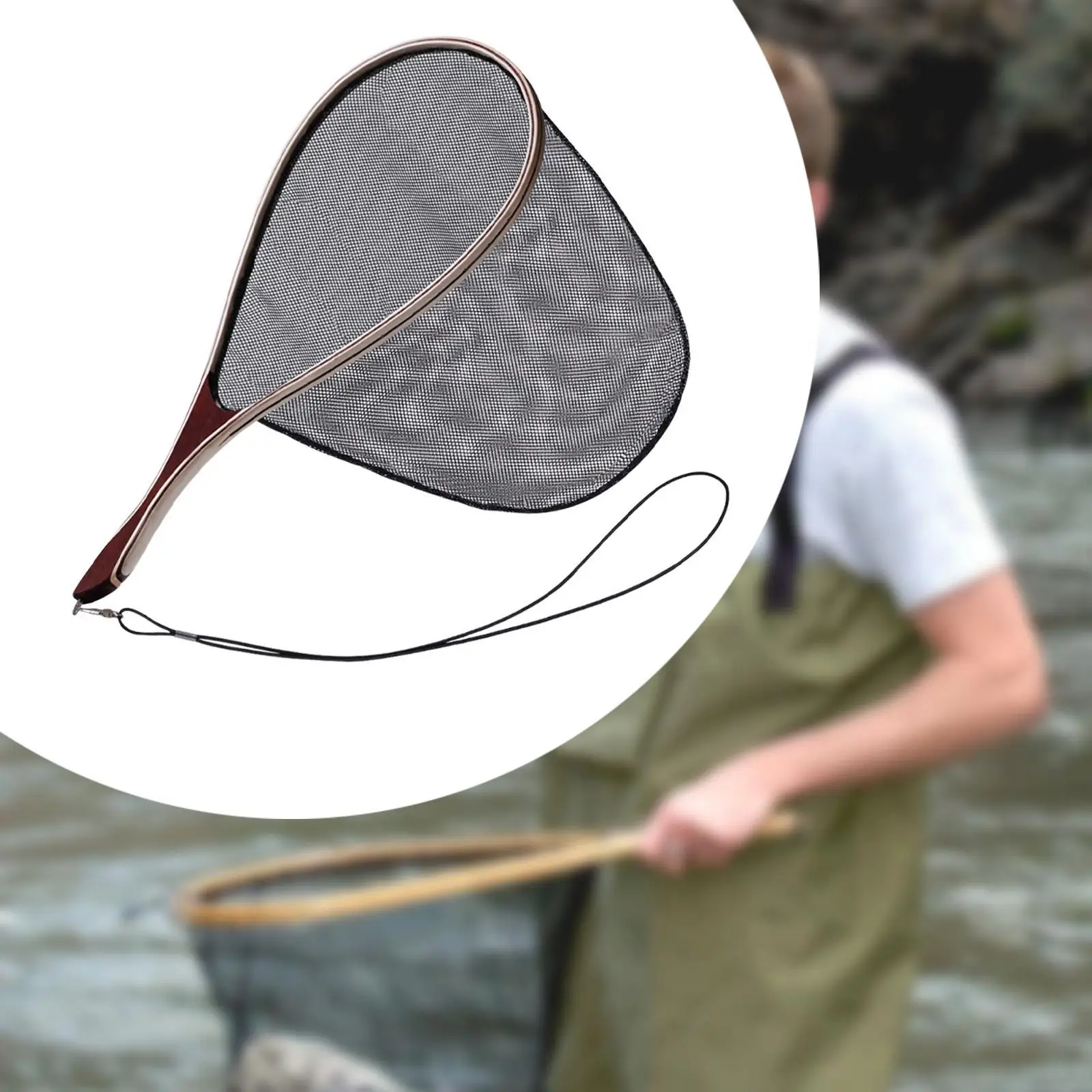 

Fishing Landing Net Fish Net Fishermen Comfortable Gift Portable Nylon Mesh Fishing Mesh for Outdoor Saltwater Sports Kayak