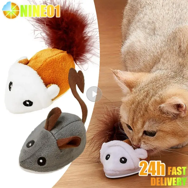 Smart Running Mouse Cat Toy Interactive Random Moving Electric Cat Teaser Toys Simulation Mice Kitten Self-Playing Plush Toys