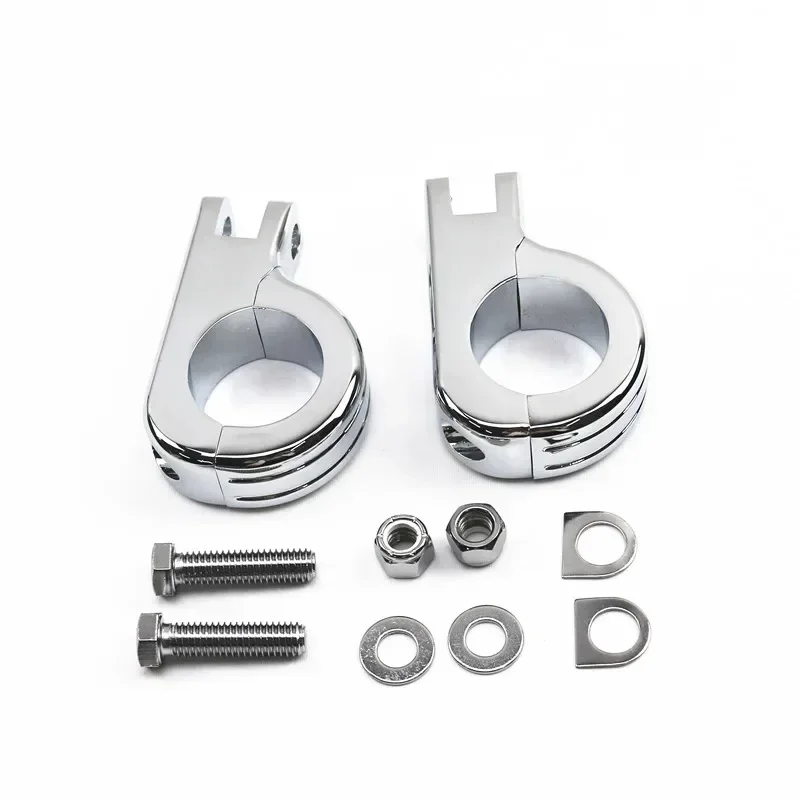 

Chrome 1 1/2" Engine Guard Footpeg Clamp For Harley Honda Kawasaki Suzuki Yamaha