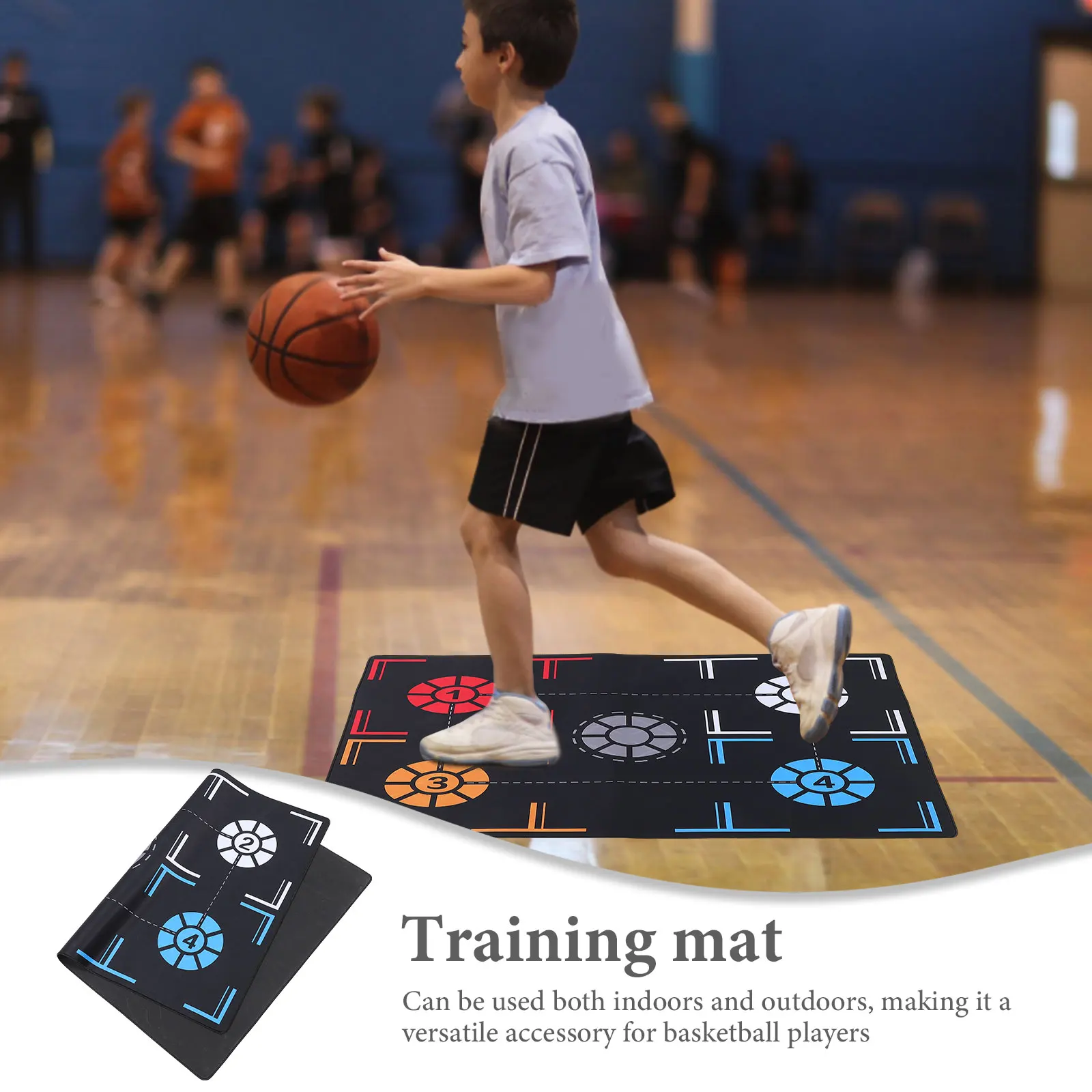 

Dribble Training Mat for Kids Basketball Footwork Rubber Pad 2mm Shock Absorption Equipment Teen Adults