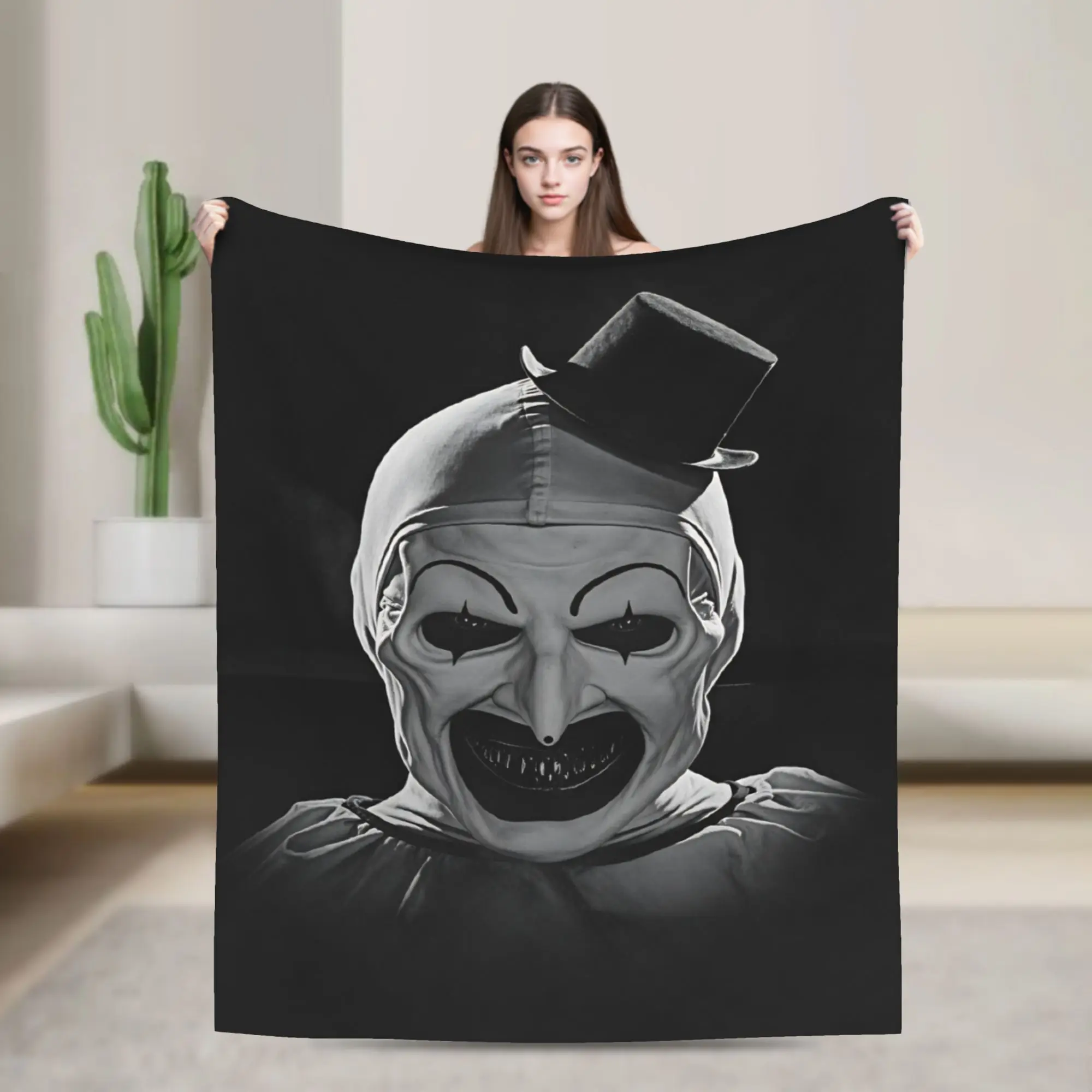 Terrifier 4 Halloween Plush Blanket Girls Boys Horron Flannel Throw Blanket For Living Room Soft Warm Quality Bedspread