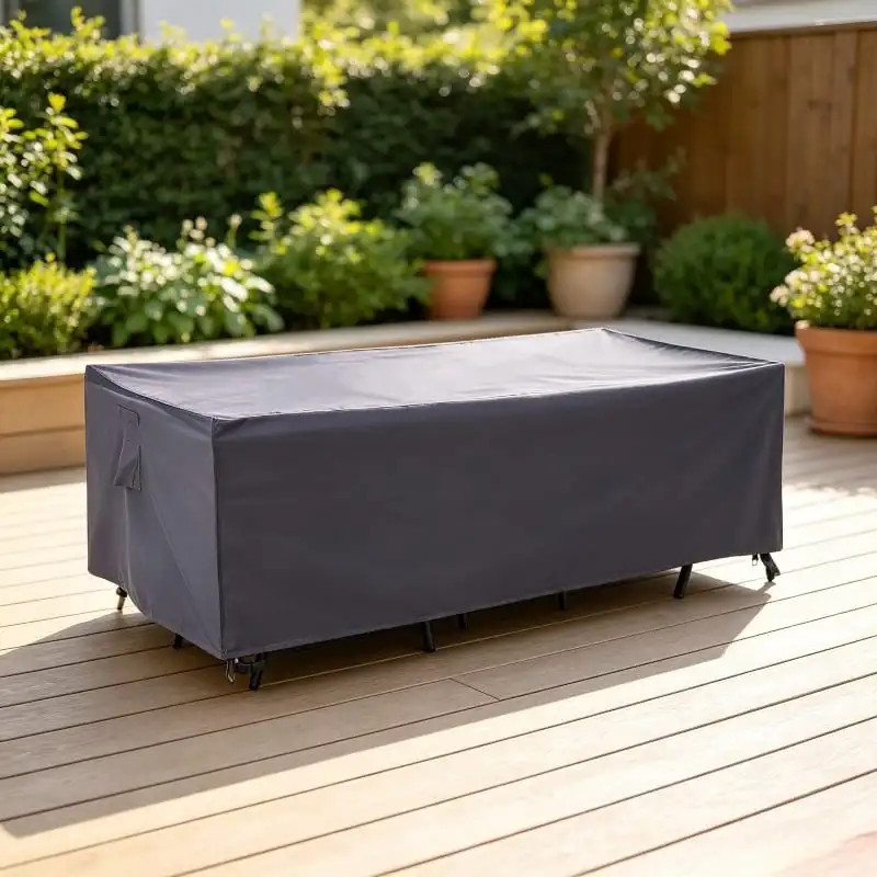 Outdoor Patio Table Cover Heavy Duty Waterproof Garden Dining Table Chair Set Cover UV Weather Resistant Outdoor Furniture Prote