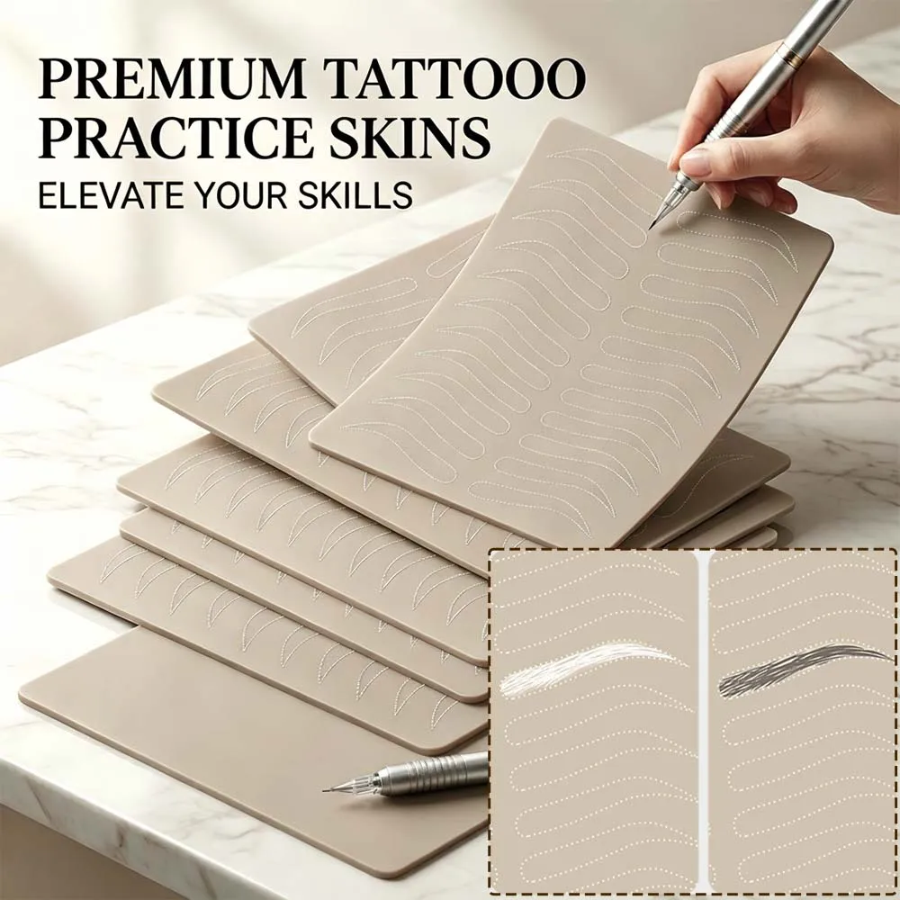 Eyebrow Tattoo Practice Skin PMU Microblading Permanent Latex Makeup Fake Leather Tattoo Skins for Tattoo Beginners 20/15/5/1pcs