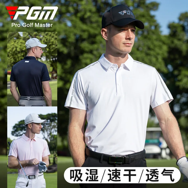 

PGM2025 golf clothing men's spring and summer short-sleeved t-shirt sportswear breathable quick-drying top polo shirt