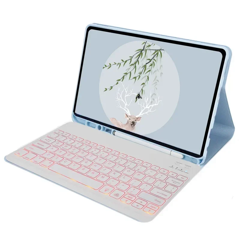 

Чехол-клавиатура для iPad 11 11-го поколения A16 2025 с магнитной подсветкой, чехол-клавиатура для iPad 10-го поколения 10,9 дюйма 2022 года