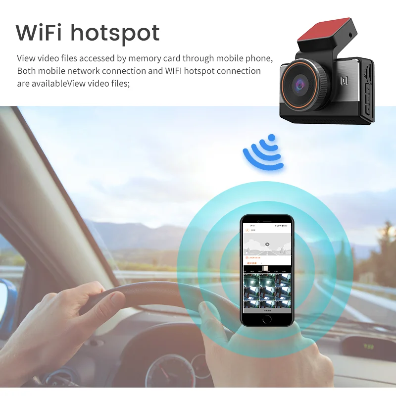 3 Inch Screen A3 4G Dash Cam 2K/1440P WiFi GPS Tracking Dual Car DVR Camera Live View Remote View Tracker Cam Live Stream Video