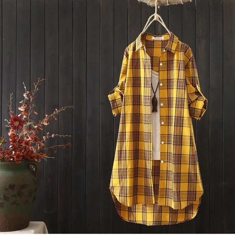Spring Loose Plaid Shirt Women's 2025 New Design Sense Fashion Casual Sunscreen Shirt
