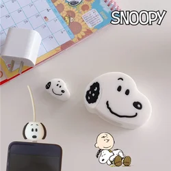 Snoopy USB Cable Protector Data Line Bite Fast Charging Case for Iphone 5/18/20W Head Winder Cord Case Cover Cute Ins Capa Gifts