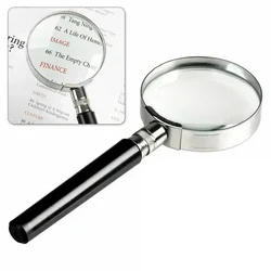 50mm 5X Handheld Magnifying Glass Jewelry Reading Magnifier Glass Loupe For Reading Science Nature Exploration