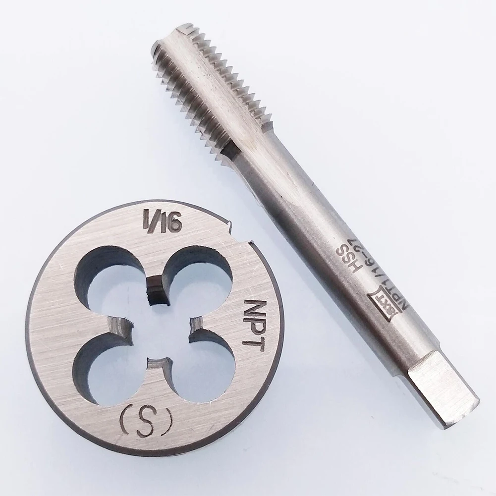 HSS 1/16-27 NPT Tap And Die Set Right Hand Pipe Thread Tool For Metalworking Drilling Tapping Manufacturing Supplies