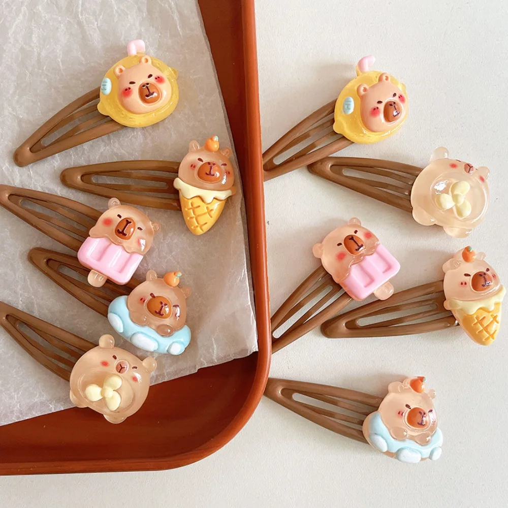 Sweet Resin Capybara Hair Clip Korean Style Cartoon Capybara Bang Clip Duckbill Clip Hair Accessorie Animal Barrettes Children