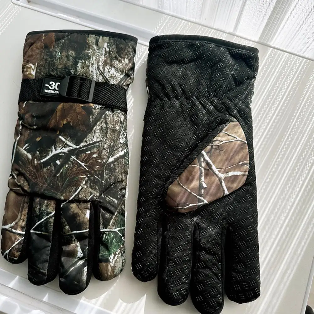 

Winter Men Thickened Warm Gloves Outdoor Motorcycle Riding Bike Running Outdoor Anti Slip Shock Absorption Gloves