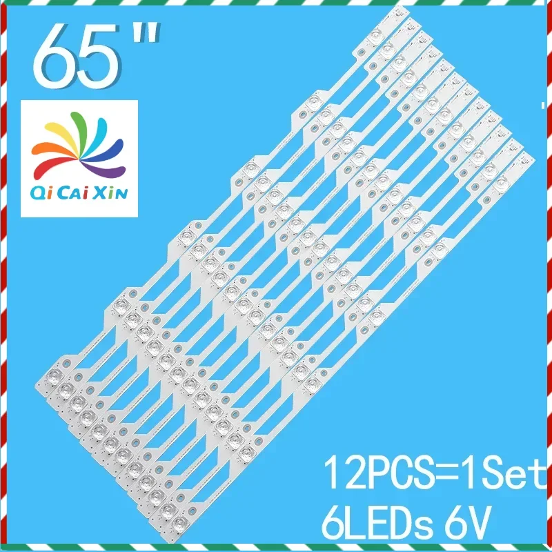 12 pieces suitable for TCL 65 inch L65P1-CUD LED backlight strip 6 lights YHF-4C-LB6506-YH01J TOT-65P1-C-12X6-3030C LVU650ND1L 6