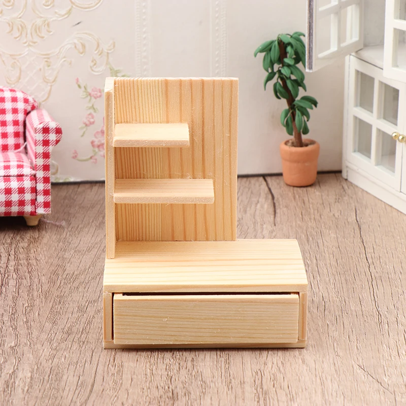 

1/12 Dollhouse Miniature Dressing Table Storage Cabinet Model Furniture Accessories For Doll House Decor Kids Pretend Play Toys