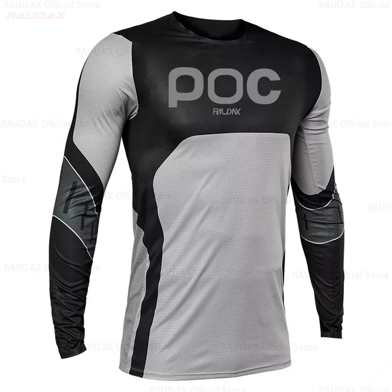 2023 Motorcycle RAUDAX POC Team Downhill Jersey MTB Offroad DH MX Bicycle Shirt Cross Country Mountain Bike Cycling Jersey