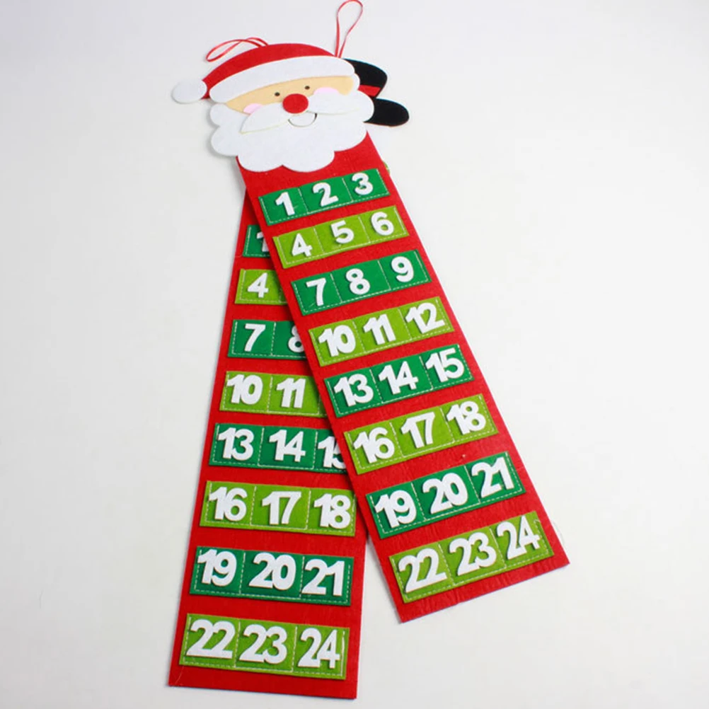 

Christmas Calendar Pendant Christmas Elements Shaped Calendar Christmas Tree Hanging Ornament for Home Party Random Style