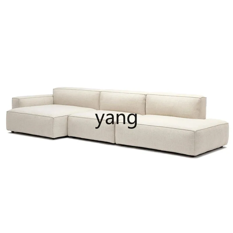 

LTT Nordic minimalist straight row single armrest living room cloth sofa module combination corner cotton and linen sofa