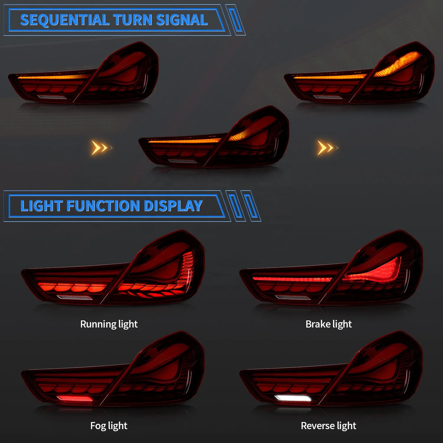 For BMW 6 Series 2010-2017 Auto Lighting LED Rear Brake Tail Light Red Lens New Condition-for F06 F12 F13 640i 640d 650i M6