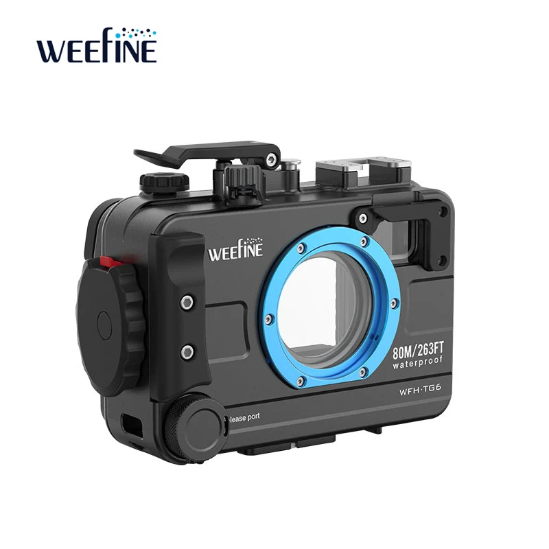 Weefine Olympus TG6 TG5 Underwater Camera Case Aluminium Alloy Waterproof Camera Housing for Scuba Diving Underwater Photography