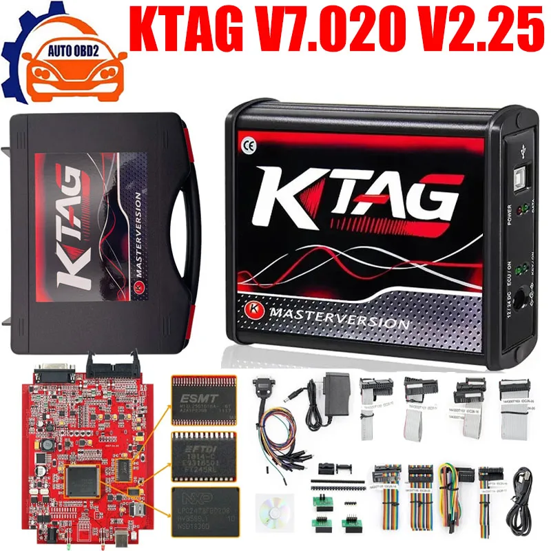 For Ktag V7.020 KESS V2.8 V2 V5.017 SW V2.25 v2.47 Red PCB Red European ECU Tool OBD2 Tuning ECU Programmer