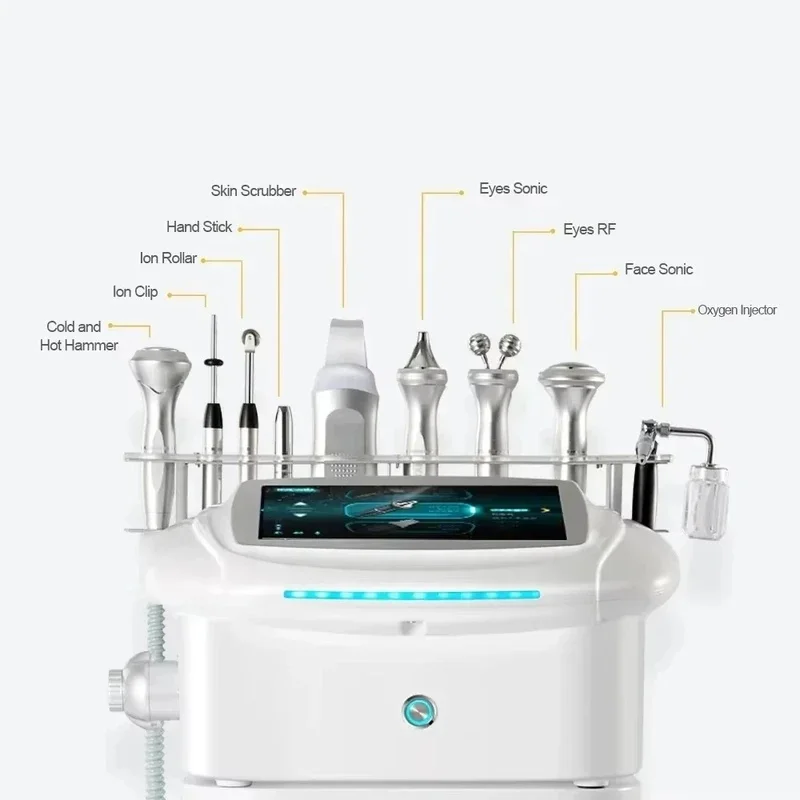 9 In 1 Professional Machine Facial Device New Beauty Health Solution Aquaskin Smart Multifunction Oxygen Jet（Cart Not Included）