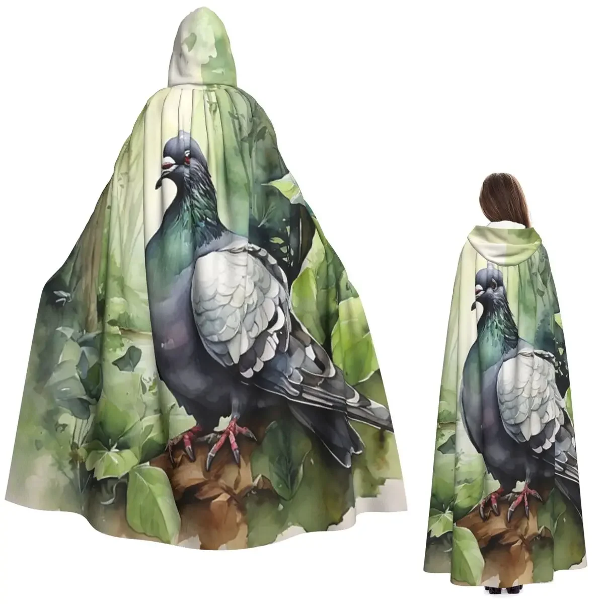 

Голубь, акварельная живопись, длинный плащ с капюшоном, ведьма, средневековый костюм, накидка для косплея, Хэллоуин, вампир, для взрослых, унисекс