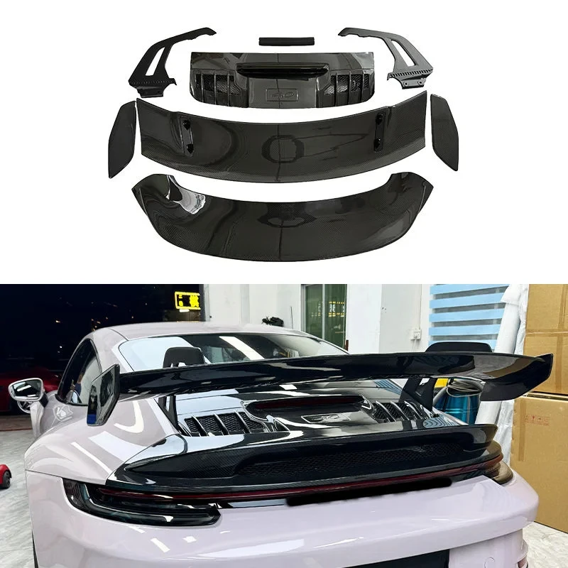 Hot Selling Real Carbon Fiber Tail Wing Spoiler Kit Fit 992 2020-2023 Exterior Car Mod Accessories