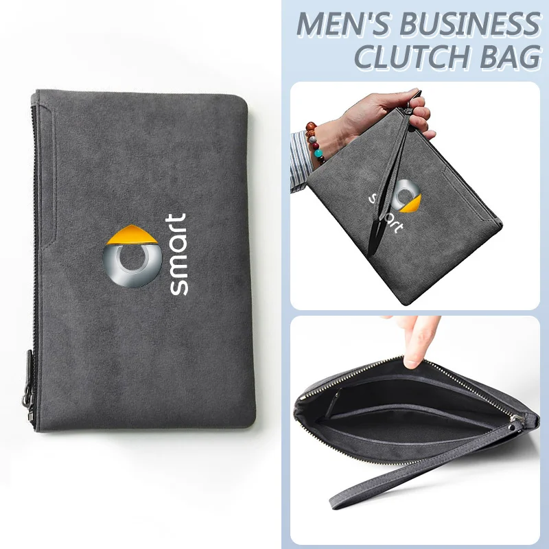 Car Portable Suede Storage Zipper Bag Travel Data Cable Headphone Storage Box For Smart Fortwo 451 450 453 EQ Forfour Coupe