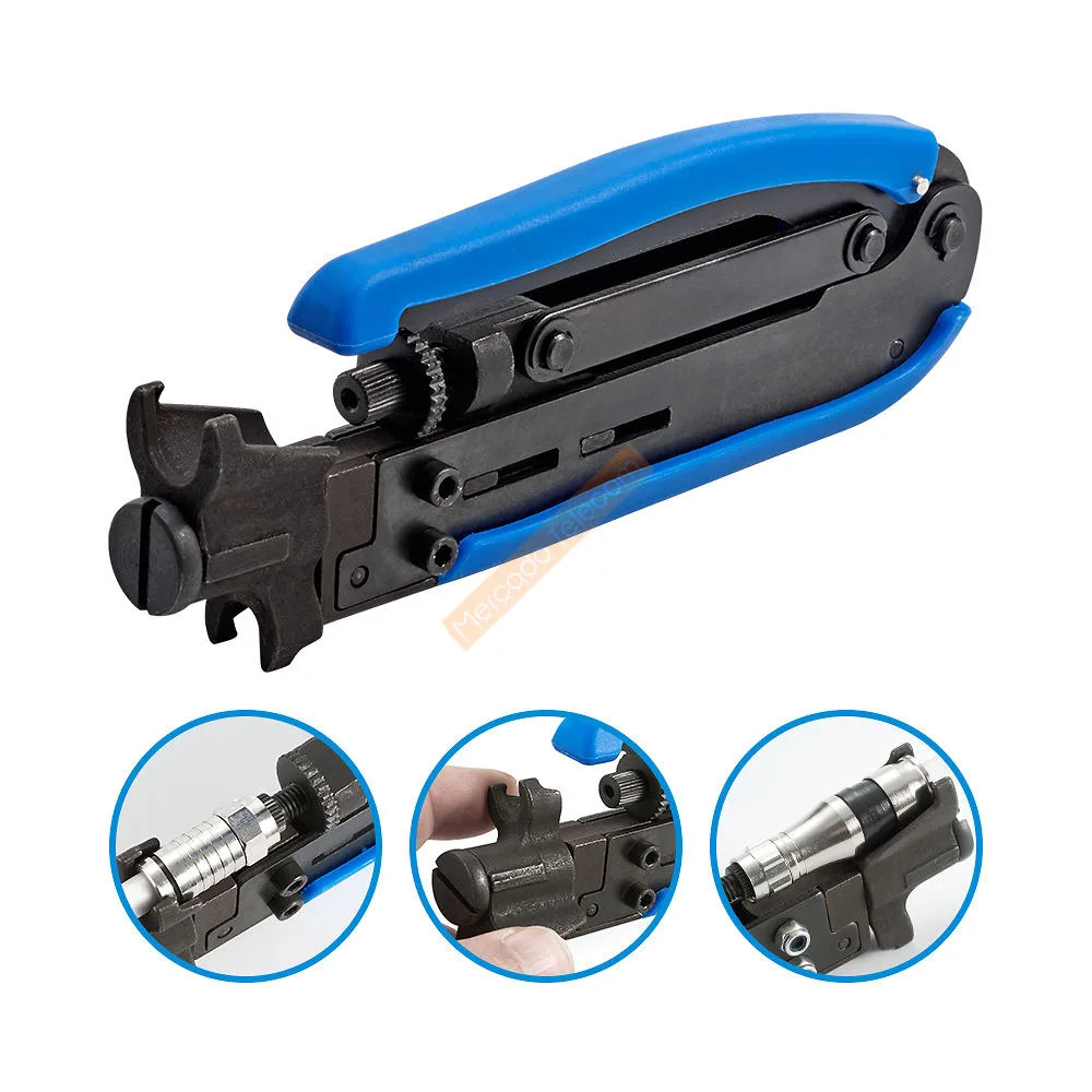 1pcs Carbon Steel Compression Wire Crimper Plier Crimping Tool For RG59 RG6 Cable F Coaxial Connectors Cable TV Crimper Tool