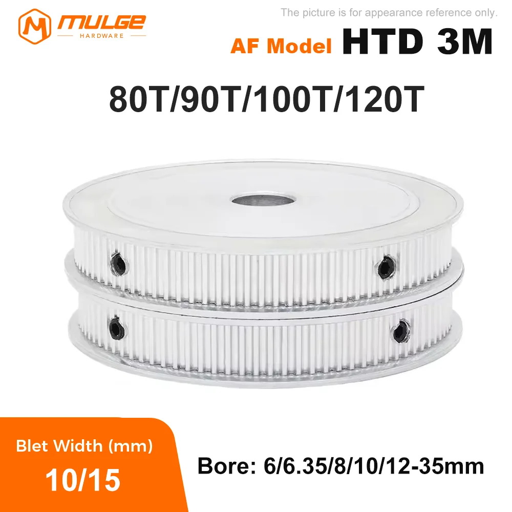 Timing Pulley HTD 3M 80T/90T/100T/120Teeth Bore 8-35mm For Belt Width 10/15mm 3M Synchronous Wheel HTD3M Pulley With Keyway Gear