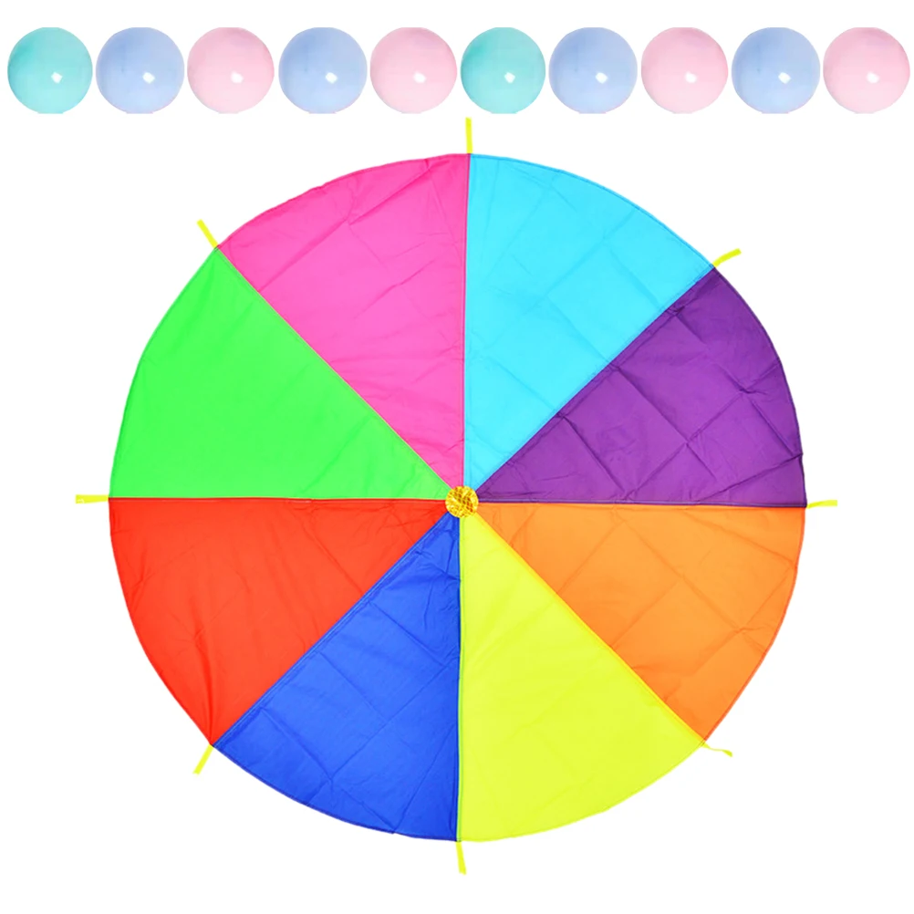 

Rainbow Umbrella Toys Kids Gymnastics Parachute Game Beach Fabric Parent-child Children's