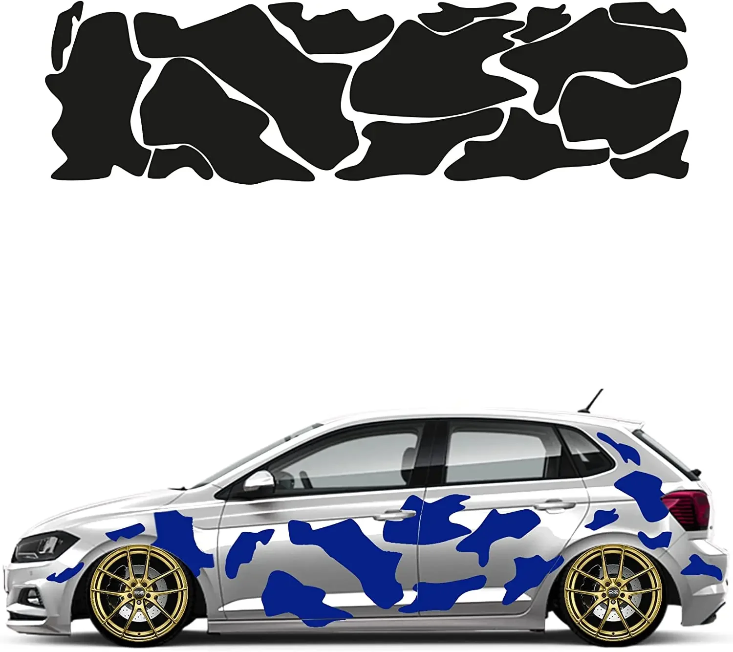 

Камуфляжный набор автомобильных наклеек, 15 шт., украшение автомобиля, боковая наклейка на автомобиль, набор тюнинга, пленка премиум-класса для кемпера, каравана (матовый сигнал синий)